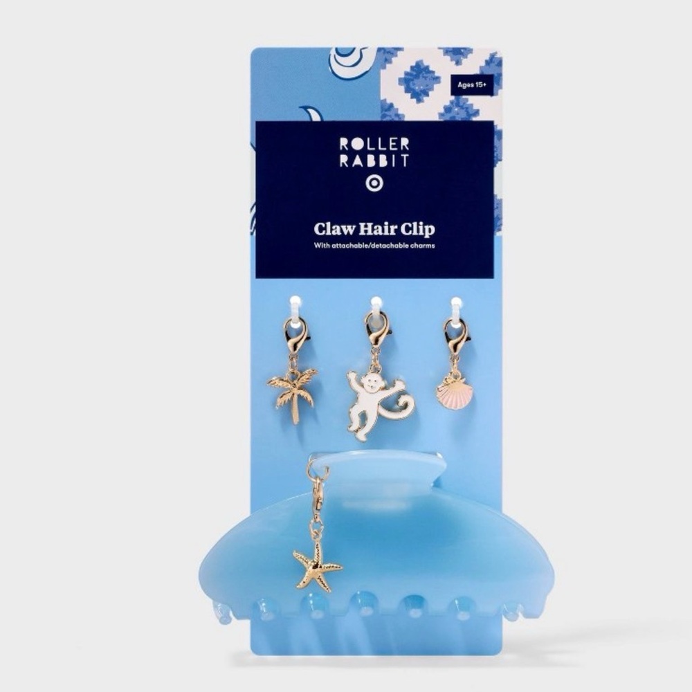 Roller Rabbit × Target Charm Claw Clip Light Blue